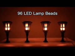 Luci solari a fiamma tremolante da 7,2 W Luci a fiamma solare per luci postali per percorsi di giardino